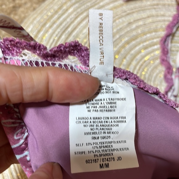 NWT M/XL BECCA designer bikini mulberry reversible white pink halter tanga 2 set - Picture 11 of 15